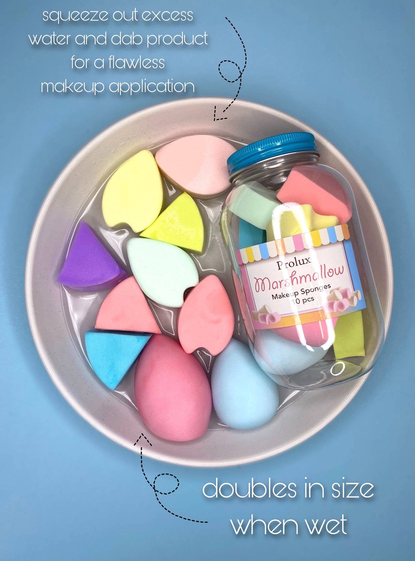 Prolux | Marshmallow 10PC Makeup Sponges