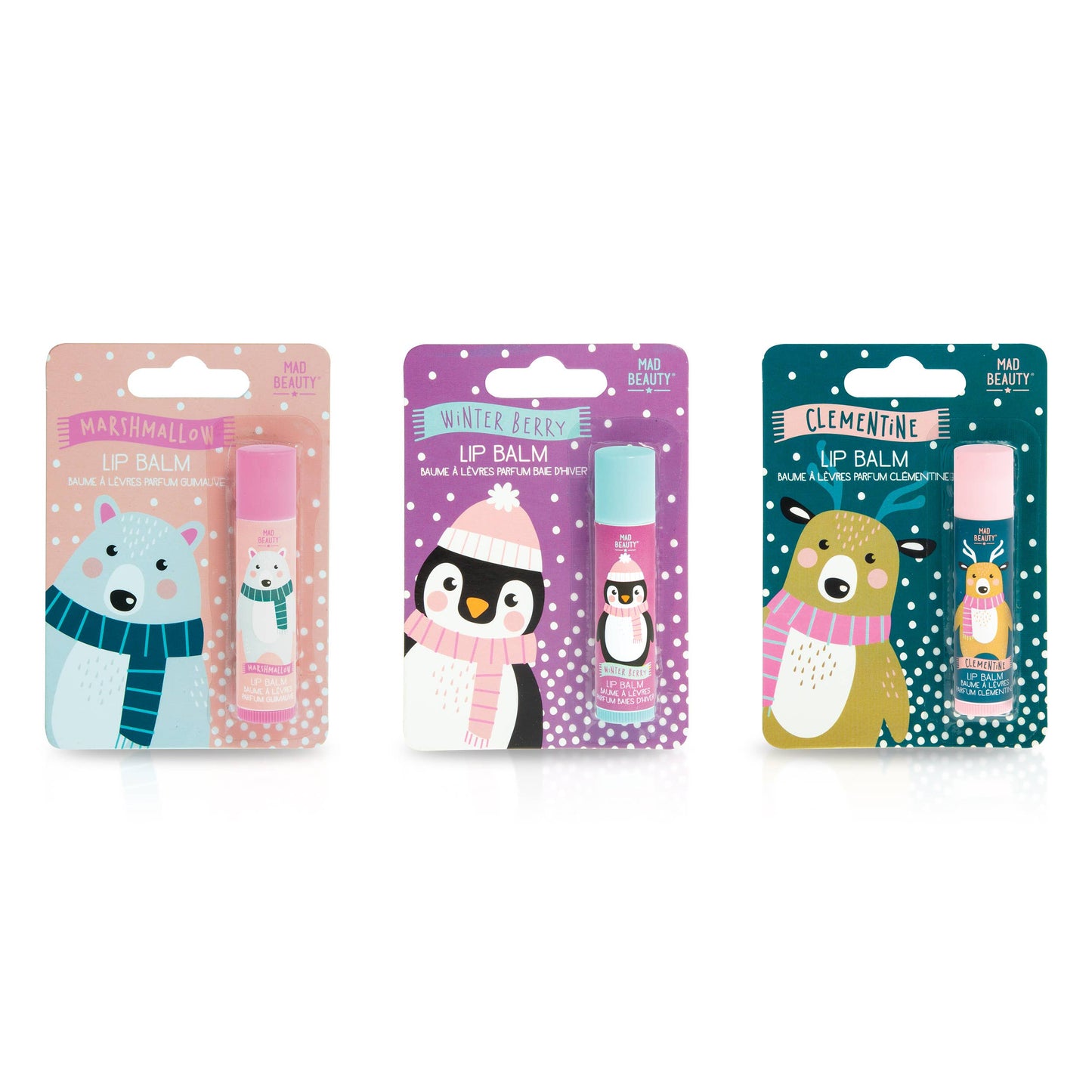 (pre-sale) Mad Beauty | “I Love Christmas” Carded Lip Balm - Polar Bear