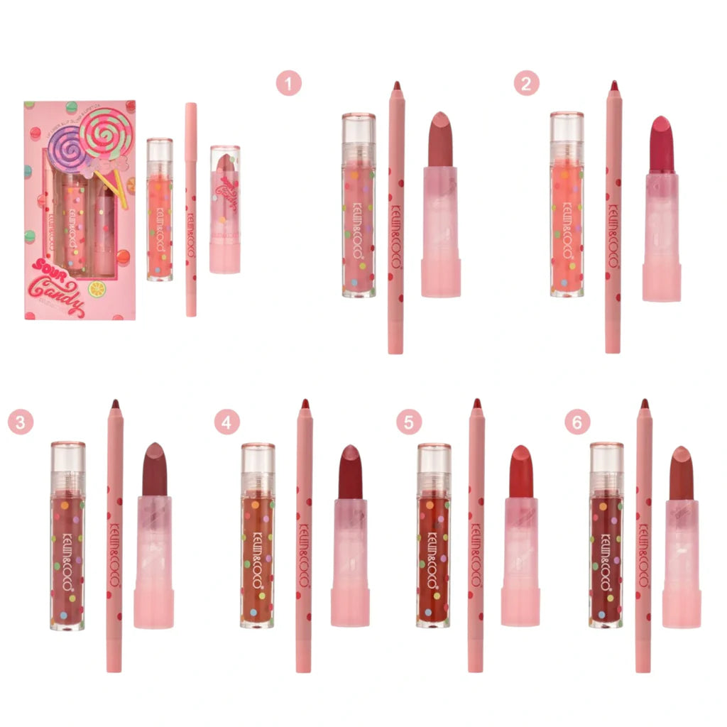 Kevin & Coco | Sour Candy Lip Liner Pen, Lip Glaze & Lipstick