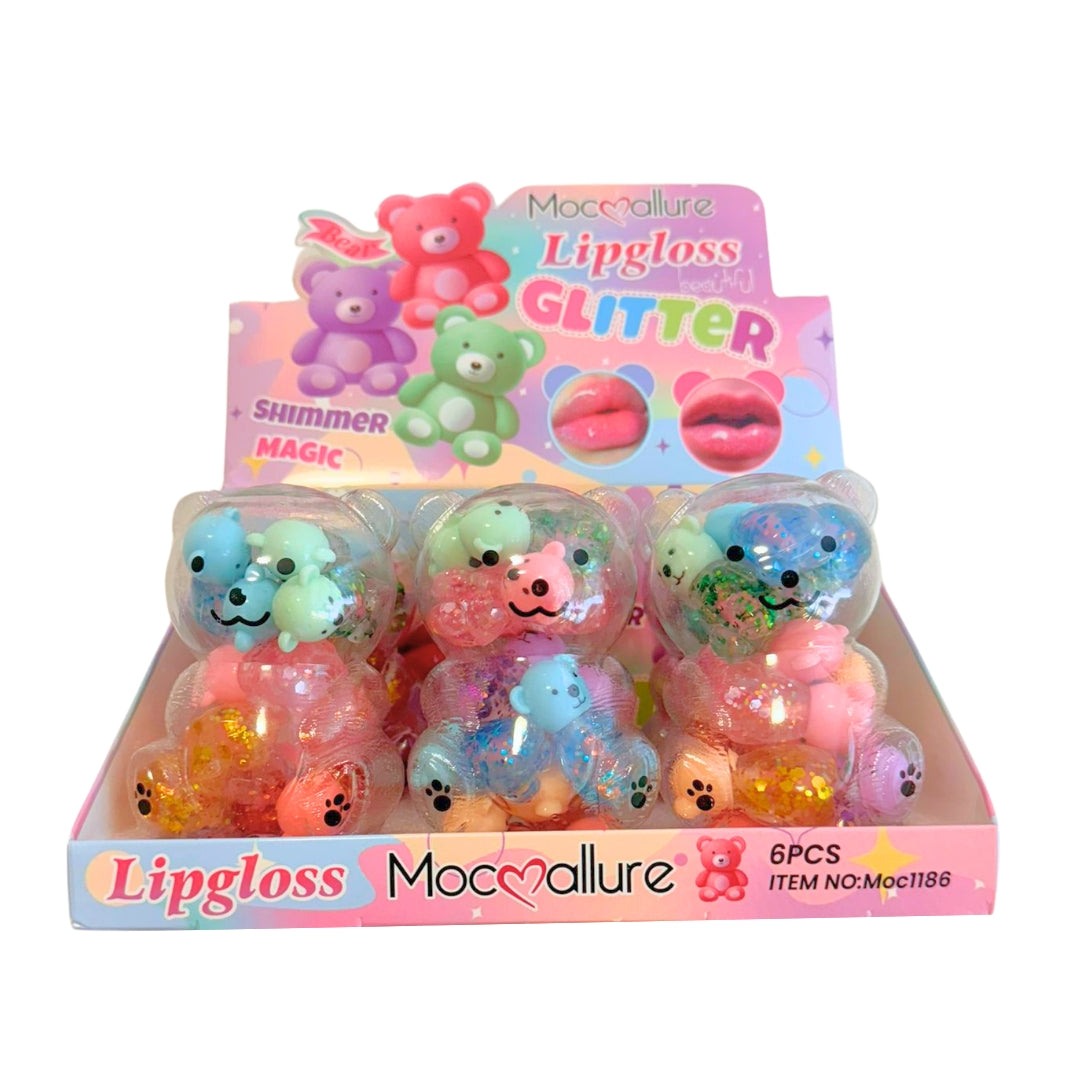 12-Piece Mini Bear Lip Gloss Case