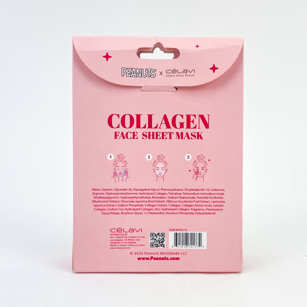 Célavi | Peanuts Collagen Face Sheet Mask 5pcs