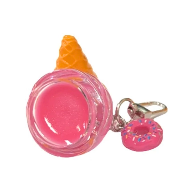 Beauty Treats | Sherbert Swirls Ice cream lip balm with donut keychain