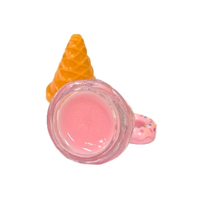 Beauty Treats | Sherbert Swirls Ice cream lip balm with donut keychain