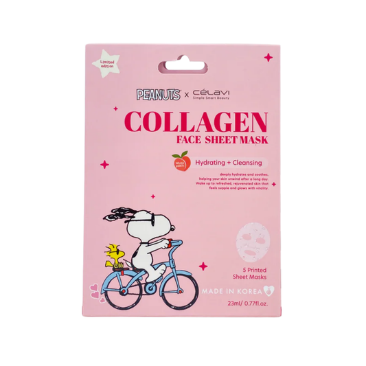 Célavi | Peanuts Collagen Face Sheet Mask 5pcs