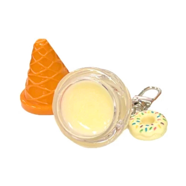Beauty Treats | Sherbert Swirls Ice cream lip balm with donut keychain