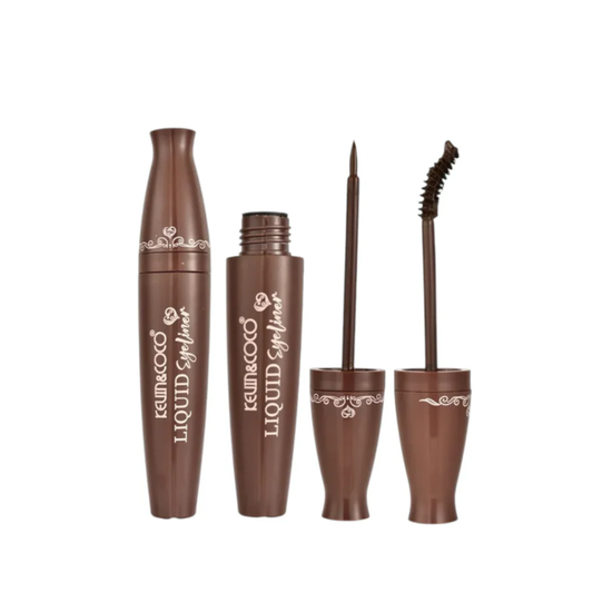 Kevin & Coco | Liquid Eyeliner & Mascara Set – Dark Brown🤎✨