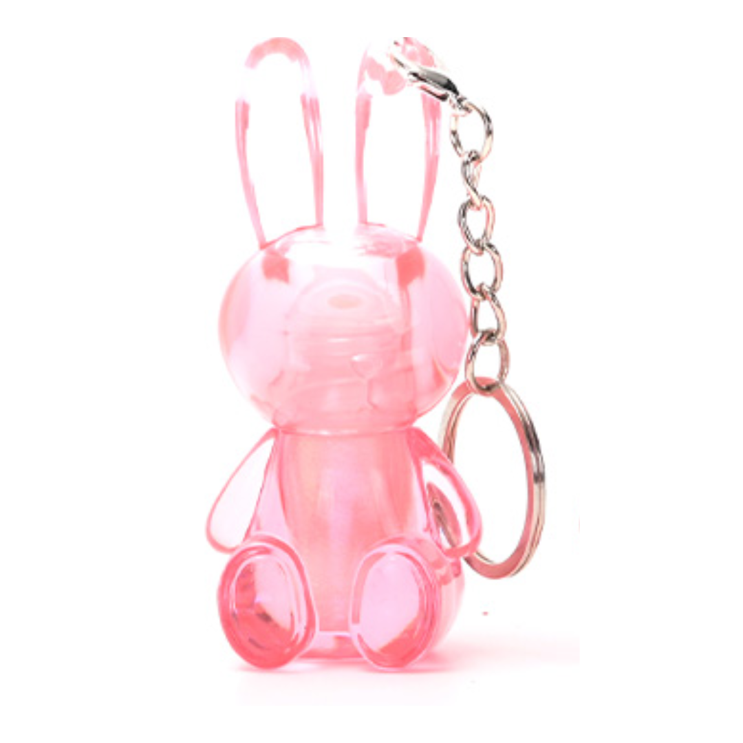Lip Gloss Bunny Pompom Keychain