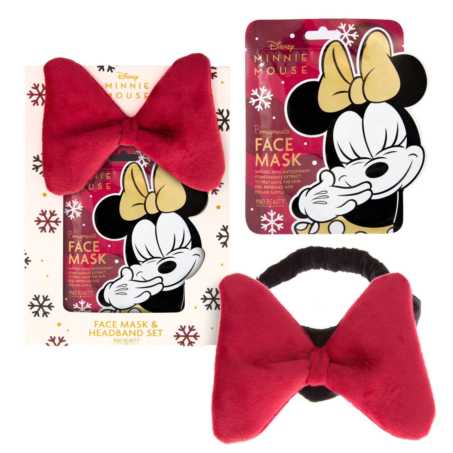 (pre-sale) Mad Beauty | Disney Minnie Burgundy Headband & Face Mask Set