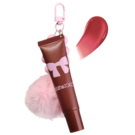 Kevin & Coco Bow Liquid Blush and Lips With Keychain pompom