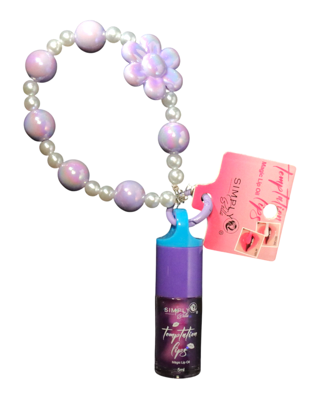 Lip Gloss Flower keychain