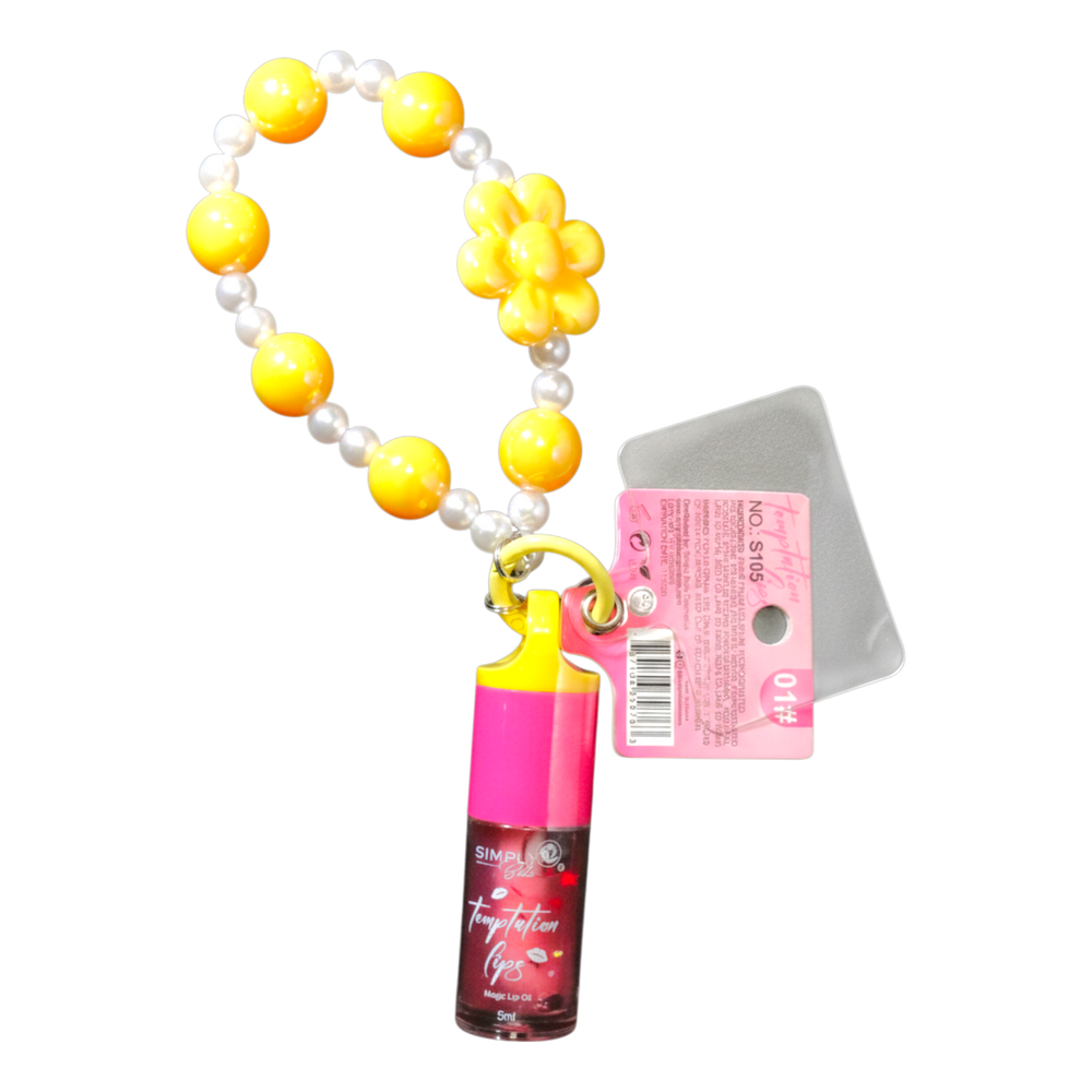 Lip Gloss Flower keychain