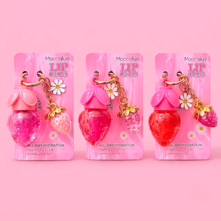 Mocallure Lip Gloss with strawberry-shaped charm