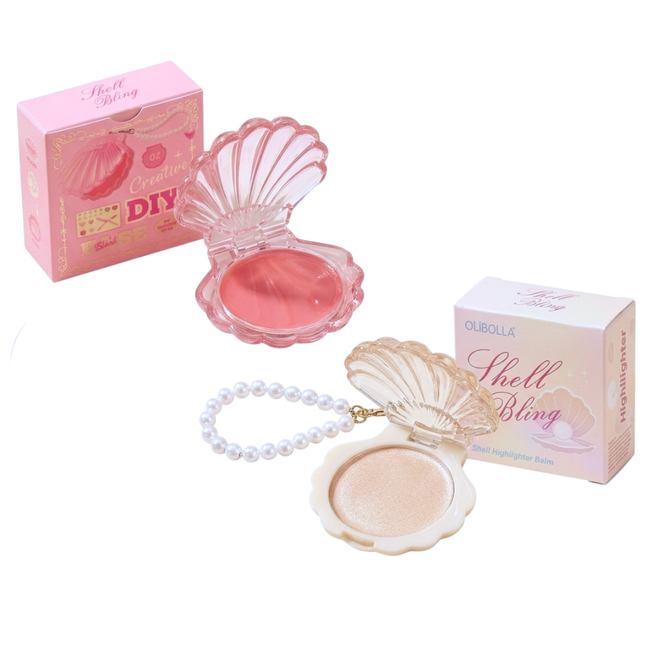 Shell highlighter and blush DIY