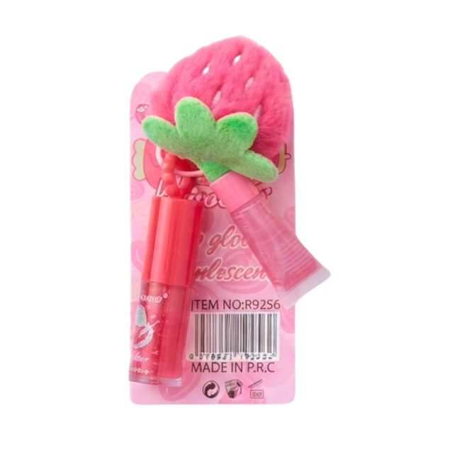 Strawberry Lip Gloss & Balm Set