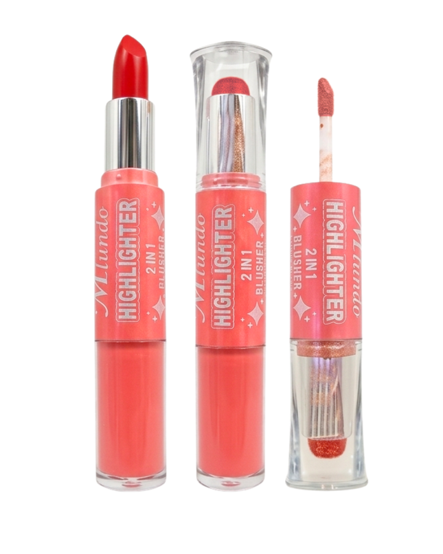 Lipstick gloss Highlighter Blusher 2 in 1