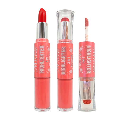 Lipstick gloss Highlighter Blusher 2 in 1