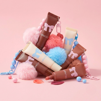 Kevin & Coco Bow Liquid Blush and Lips With Keychain pompom