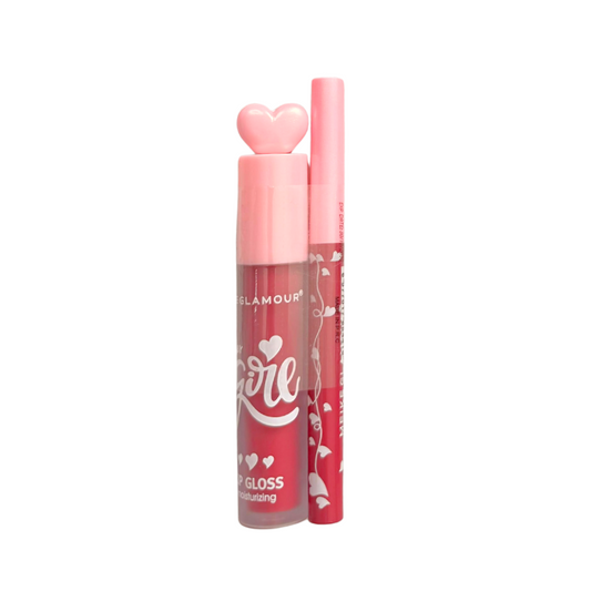 Heart pink Lip gloss Matte & liner