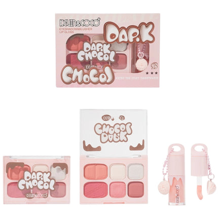 Kevin y coco| Dark Choco Eye shadow palette and Lip Gloss