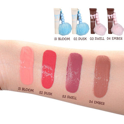 Kevin & Coco Bow Liquid Blush and Lips With Keychain pompom
