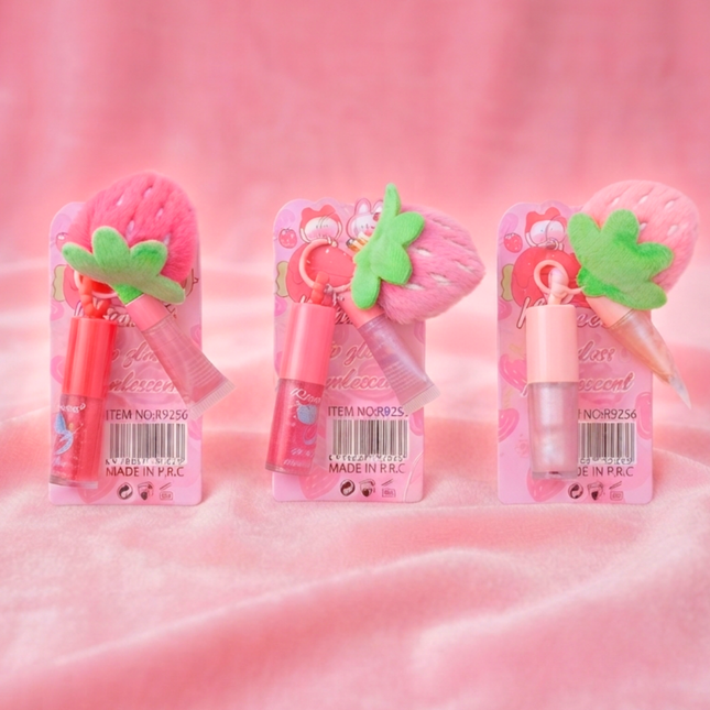 Strawberry Lip Gloss & Balm Set