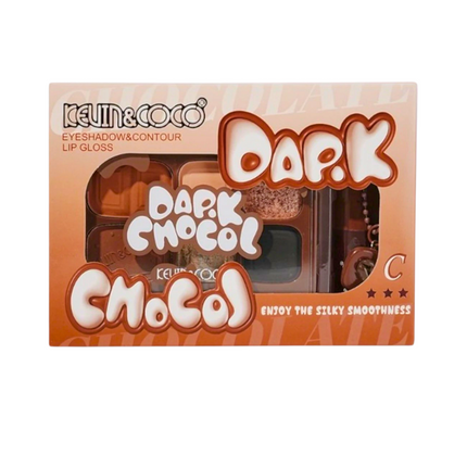 Kevin y coco| Dark Choco Eye shadow palette and Lip Gloss