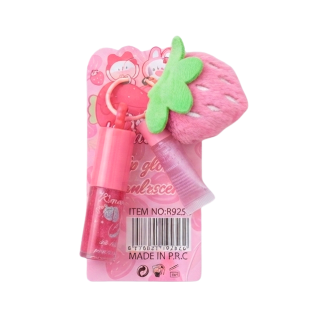 Strawberry Lip Gloss & Balm Set