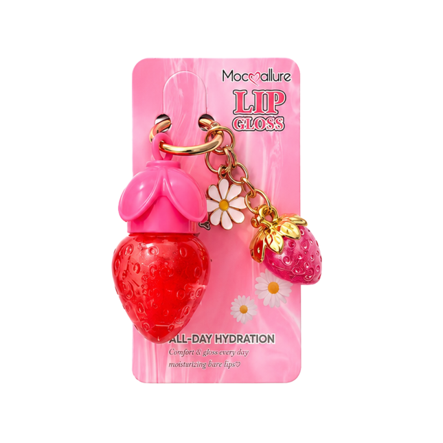 Mocallure Lip Gloss with strawberry-shaped charm