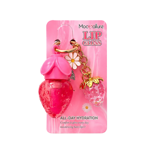 Mocallure Lip Gloss with strawberry-shaped charm